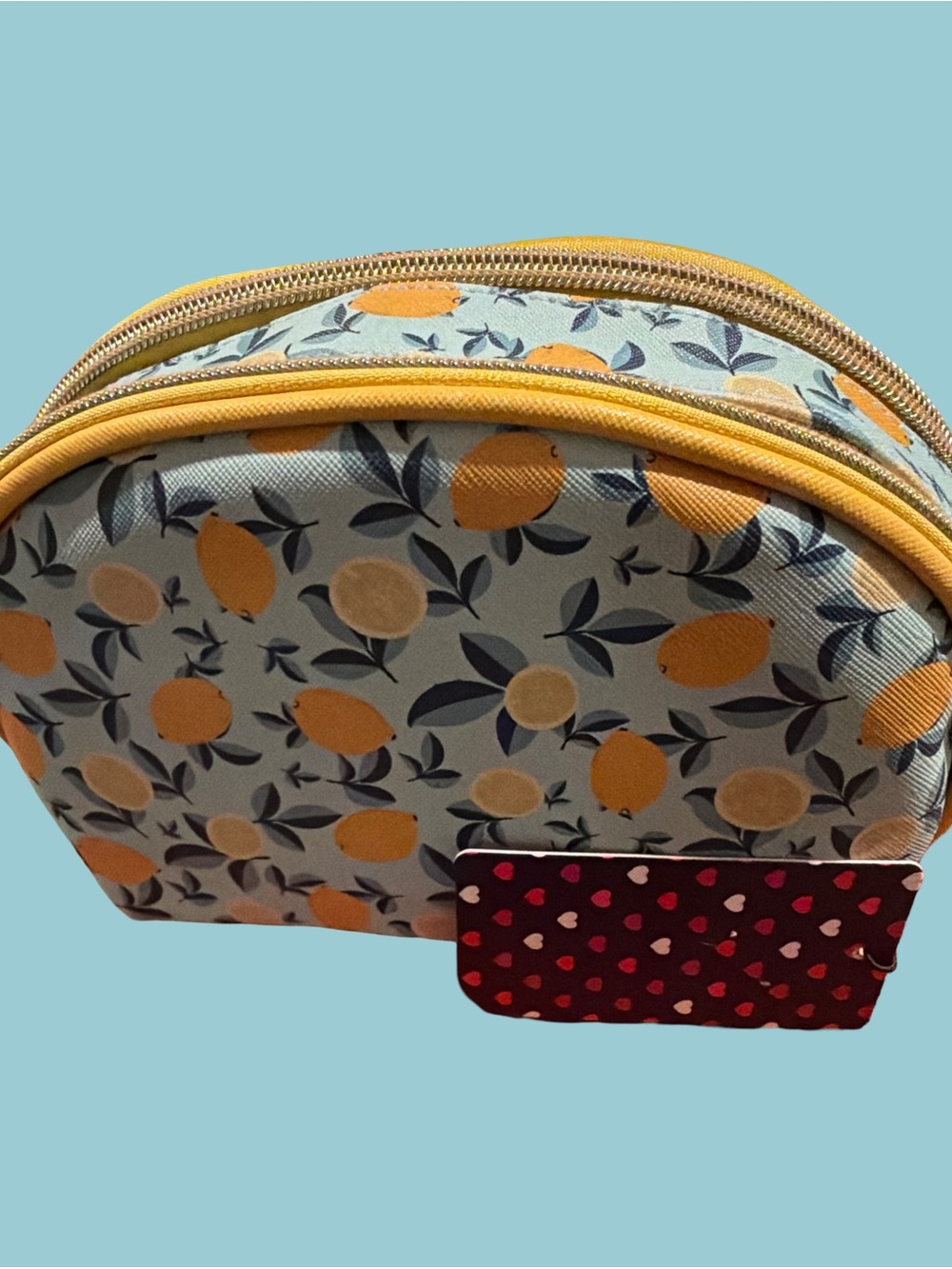 Yellow Citrus Print Women's Cosmetic Pouch